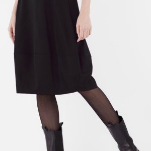 Fusta lalea din jerseu de bumbac, neagra