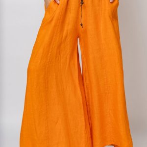 fusta-pantalon-portocalie-casual-din-in-cu-o-curea-fancy-3521-1078.jpg Fusta pantalon portocalie casual, din in, cu o curea fancy