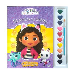 Gabby's Dollhouse. Sa pictam cu Gabby. Carte de colorat cu pensula si acuarele