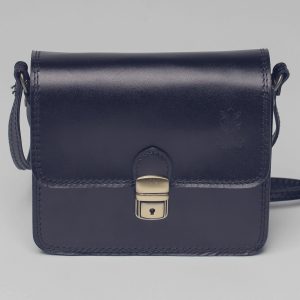 Geanta crossbody bleumarin din piele naturala, tip postas