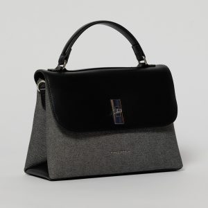 Geanta cu design modern in doua nuante de negru