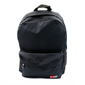 Ghiozdan St.Right Black pentru scoala,1 compartiment, negru,40 cm