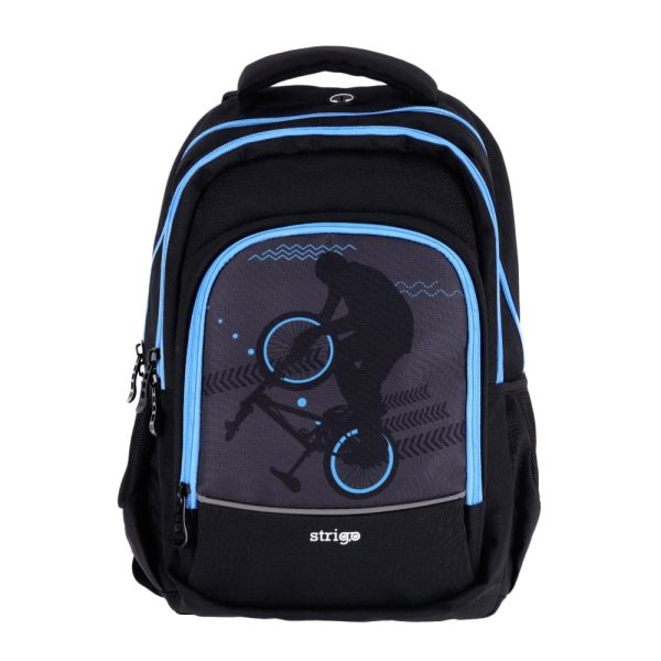 Ghiozdan pentru scoala Strigo Misty+ Black Bicycle ,39x27x18cm