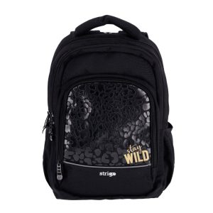 Ghiozdan Strigo Misty+ Black Wild, 24L, 39 27 18 cm