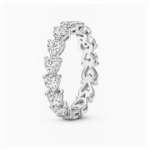 Inel Multi White Heart cu Argint