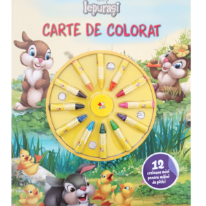 Disney. Iepurasi. Carte de colorat. 12 creioane mici pentru maini de pitici
