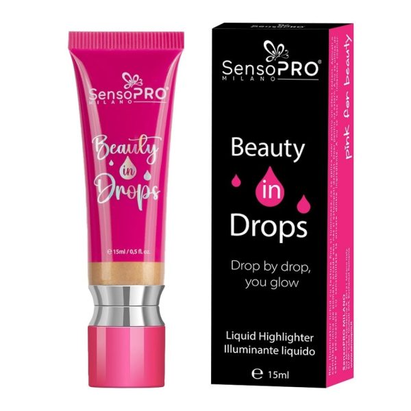 Iluminator lichid Beauty in drops SensoPRO Milano, Goldie