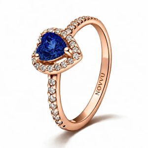 Inel Blue Heart Rose cu Argint