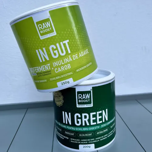 ingreen-ingut-2.webp Pachet Echilibru Intestinal - In Green Mix Verde și In Gut, bioferment prebiotic pentru un microbiom sănătos | Rawboost