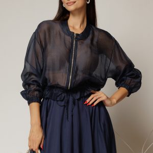 Jacheta bleumarin subtire tip bomber