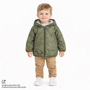Jacheta copii Chicco impermeabila, Verde cu model, 01960-70MC