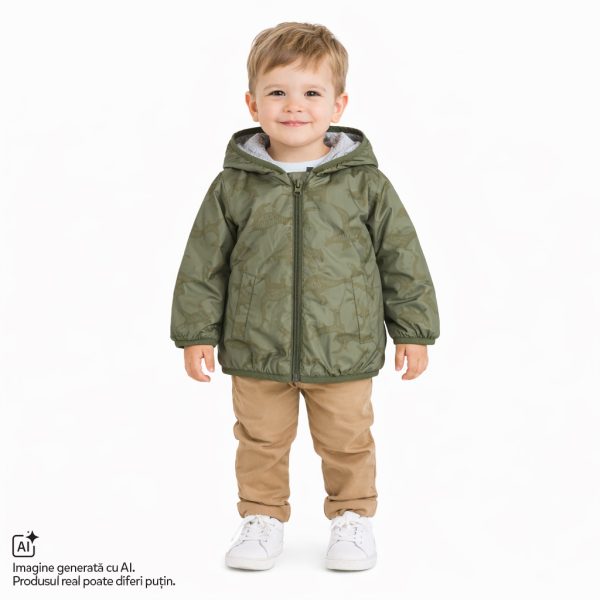 Jacheta copii Chicco impermeabila, Verde cu model, 01960-70MC