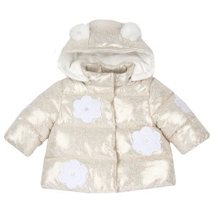 Jacheta copii Chicco matlasata cu gluga, bej cu model, 87774-65MFCO