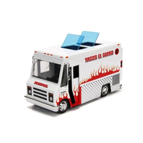 Jada Marvel Set Camionul De Mancare Scara 1:24 Si Figurina Metalica Deadpool