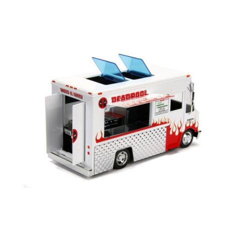 Jada Marvel Set Camionul De Mancare Scara 1:24 Si Figurina Metalica Deadpool