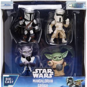 JADA STAR WARS MANDALORIAN SI GROGU SET 4 FIGURINE METALICE 4CM