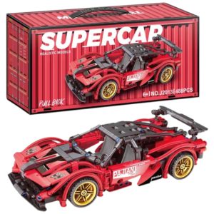 Joc de constructie Masina Rosie, scara 1:18, 482 piese
