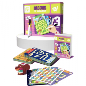 Joc Labirint cu Planse Reutilizabile, Educativ, 50 Modele, 5 ani+