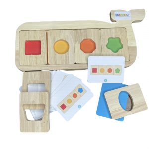 Joc Montessori Recunoaste si Potriveste formele si culorile, Piosso, din lemn