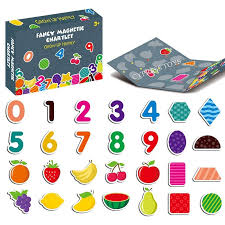 Joc Puzzle magnetic cifre si fructe Fancy Chartlet