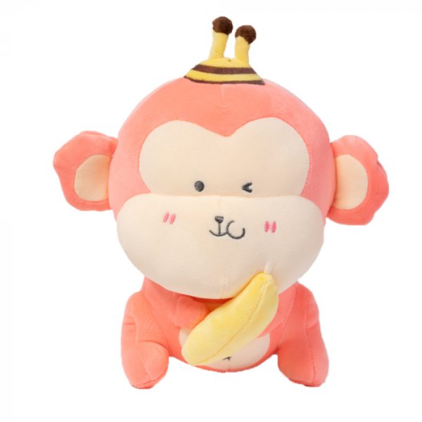 jucarie-de-plus-maimuta-cu-banana-roz-23cm-652961.jpg Jucarie de Plus Maimuta cu Banana Roz
