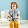 Jucarie din lemn - Instrument Ukulele (chitara) albastru - invata sa canti cu lumini