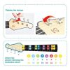 Jucarie din lemn - Instrument Ukulele (chitara) albastru - invata sa canti cu lumini