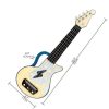 Jucarie din lemn - Instrument Ukulele (chitara) albastru - invata sa canti cu lumini