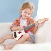Jucarie din lemn - Instrument Ukulele (chitara) rosu - invata sa canti cu lumini