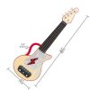 Jucarie din lemn - Instrument Ukulele (chitara) rosu - invata sa canti cu lumini