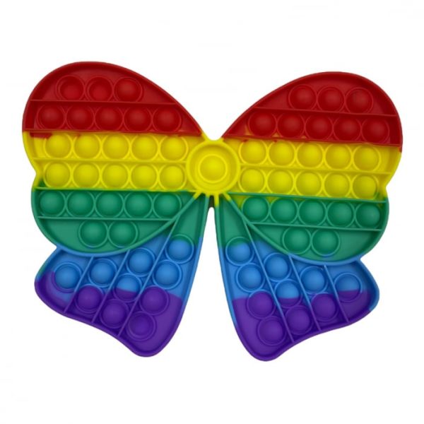 Jucarie POP IT!, antistres, din silicon, FUNDITA Rainbow, 24 cm