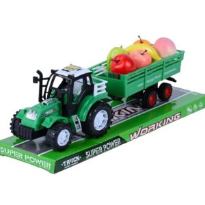 Jucarie tractor cu remorca cu fructe