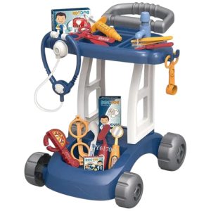 Jucarie Trusa Doctor Troller cu roti ,   set medical cu accesorii, albastru