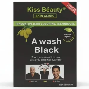 Kiss Beauty Sampon colorant de culoare neagra cu ulei de masline 25 ml x 10 buc Black