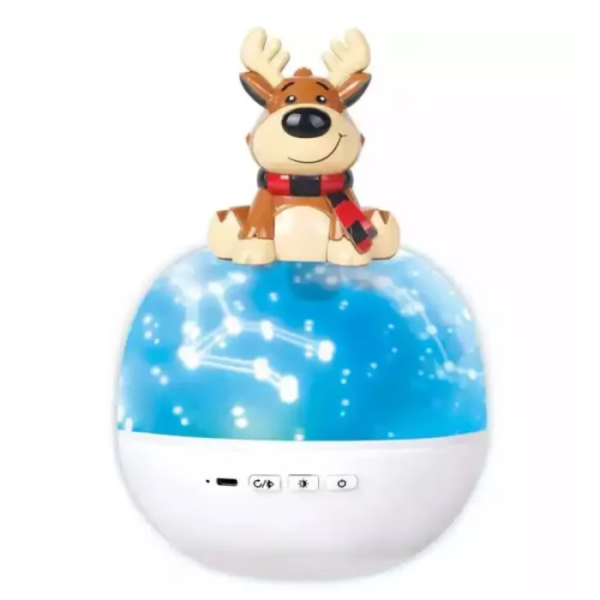 Lampa de Veghe Portabila Rotativa cu Proiectii, Melodii si Bluetooth ,   Model Ren, 25x13 cm