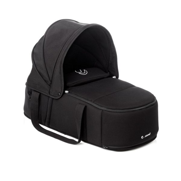 Landou portabil, Jane, Montare in carucior, Cu manere, Cu salteluta 95% materiale reciclate cu protectie UPF50, 67x29.5x43 cm, 0-9 Kg, Coal