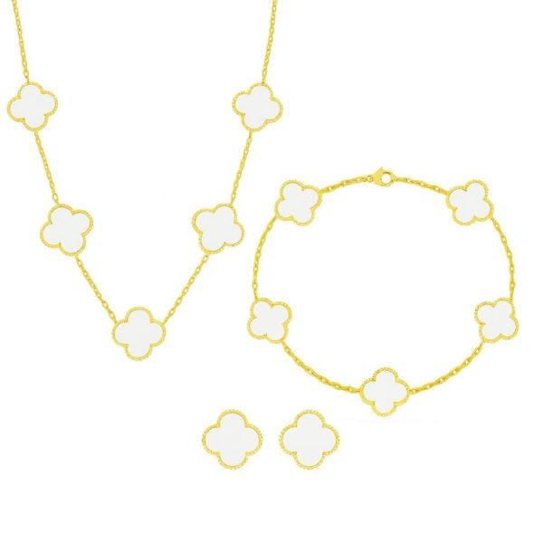 Set Bijuterii Colier,Bratara si Cercei Van Luxy White Gold