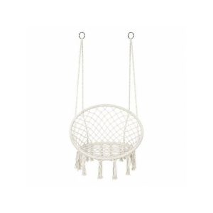 Leagan suspendat Boho, Baby Mix, Pentru gradina si interior, Dimensiuni 80×60×120 cm, Sustinere pana la 125 kg, Bej