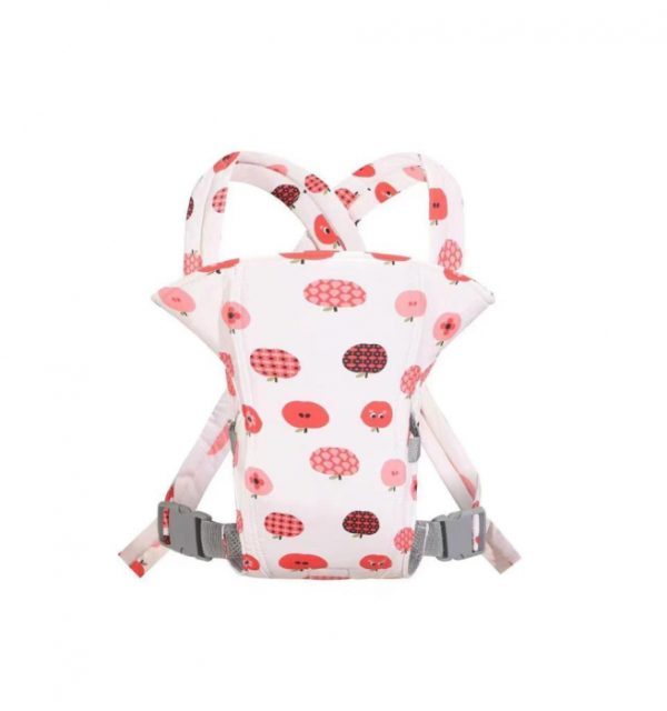Marsupiu ergonomic din bumbac, pentru bebelusi, Pink Fruits, alb cu roz
