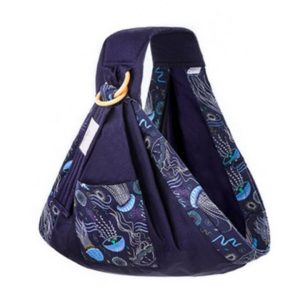 Marsupiu wrap, sling cu inele, pentru bebelusi, bleumarin