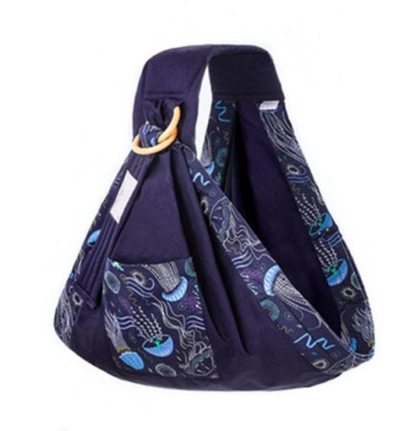 Marsupiu wrap, sling cu inele, pentru bebelusi, bleumarin