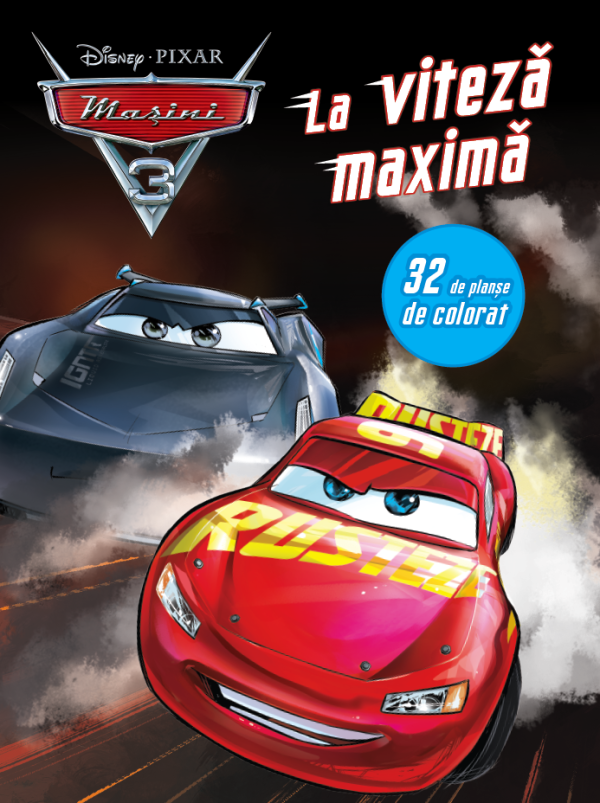 masini_planse.png Mașini 3. La viteză maximă. 32 de planșe de colorat
