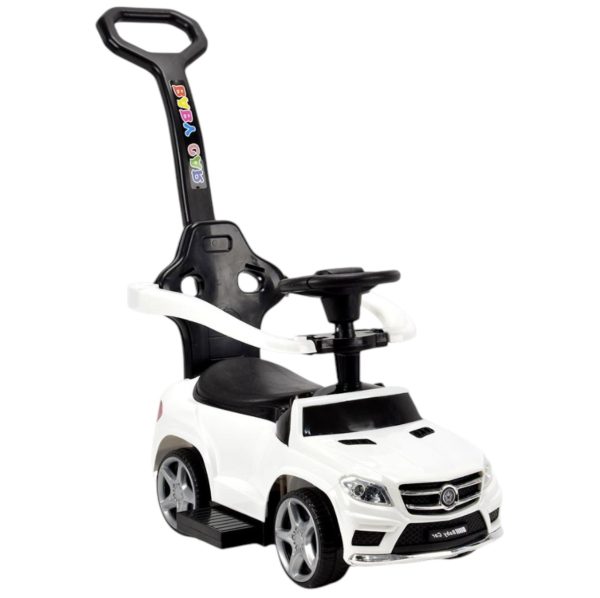 Masinuta copii 5188T alb, 6V cu maner parental, lumini si muzica, 1-3 ani, 20 kg