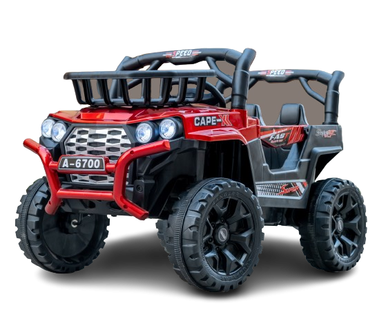 Masinuta electrica pentru copii intre 2 si 4 ani, 4x4, Kinderauto CAPE-X, 100W, 12V, scaun tapitat, rosie