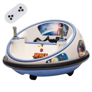 Masinuta Electrica Bumper Car DLS-K1 Nava Spatiala Alb, Rotire 360, Bluetooth, 1-6 ani
