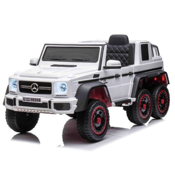 Masinuta electrica copii, Mercedes G63 6x6, 210W, 12V 10Ah, echipare Premium, alba