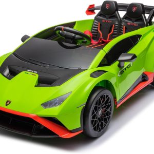 Masinuta electrica cu functie drift Lamborghini Huracan STO, putere 220W, 12V Premium, Verde