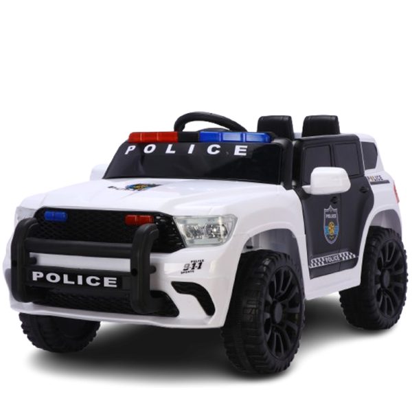 Masinuta electrica de politie, Kinderauto POLICE 911 120W 12V 7Ah premium, alba