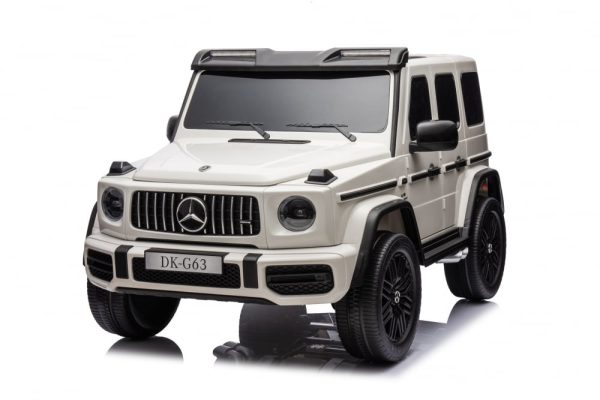 Masinuta electrica pentru 2 copii Mercedes G63, 4x4, 800W, 24V-14Ah, cu MP4, alba