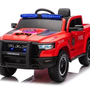 Masinuta electrica pompieri, DODGE RAM 1500 RHO, 140W, 12V 10Ah, echipata premium, rosie